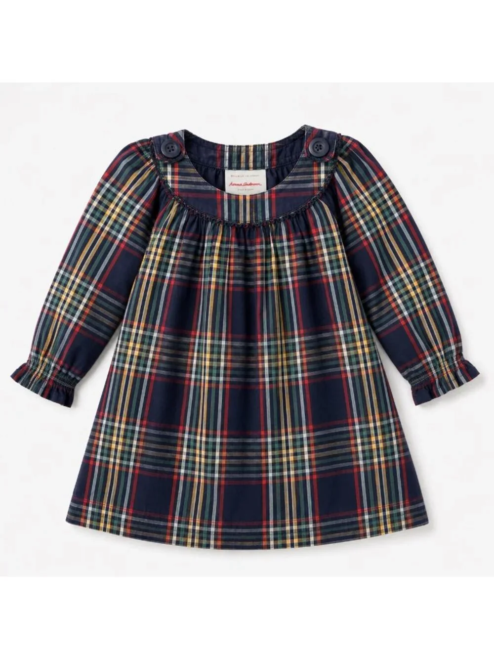 Hanna Andersson Plaid Cotton Dress 18-24 Months (80 cm) EUC